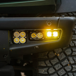 Baja Designs S2 SAE "Sportsmen" Fog Pocket Light Kit w/ Amber SAE 2021-25 Ford Bronco Steel Bumper