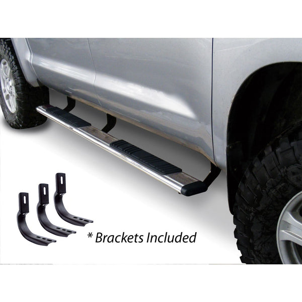 Go Rhino 685409980PS - 5" OE Xtreme Low Profile SideSteps With Mounting Bracket Kit - Polished Stainless Steel
