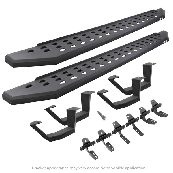 Go Rhino - 6945168720PC - RB20 Running Boards With Mounting Brackets & 2 Pairs Of Drop Steps Kit - Textured Black