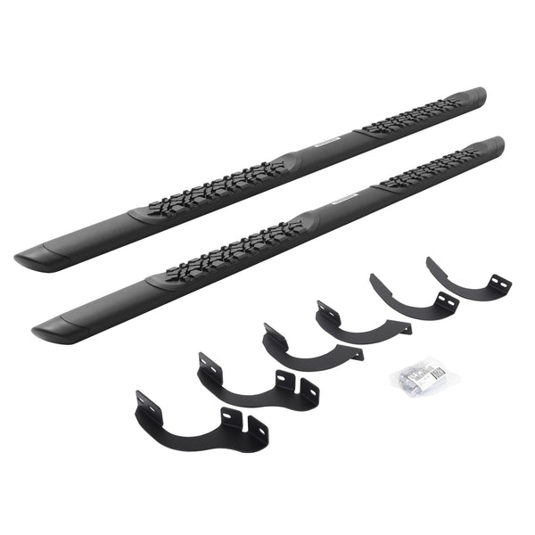Go Rhino V3442568T - V3 Series Aluminum Side Steps with Mounting Brackets - Textured Black