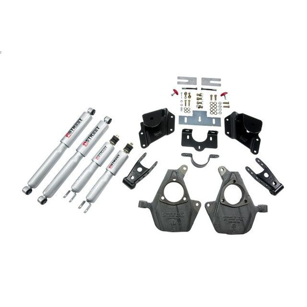 BELLTECH 947SP LOWERING KITS Front And Rear Complete Kit W/ Street Performance Shocks 2005-2006 Chevrolet Silverado/Sierra (Ext Cab w/ Factory Front Torsion Bar) 2 in. F/3 in. R drop W/ Street Performance Shocks