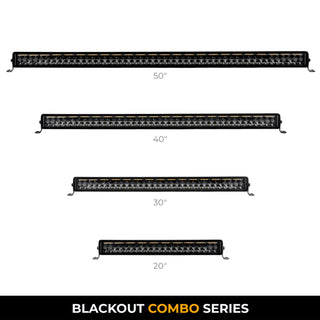Go Rhino752002112CDS - Blackout Combo Series Lights - 21.5" Double Row LED Light Bar With Amber Lighting -  Black