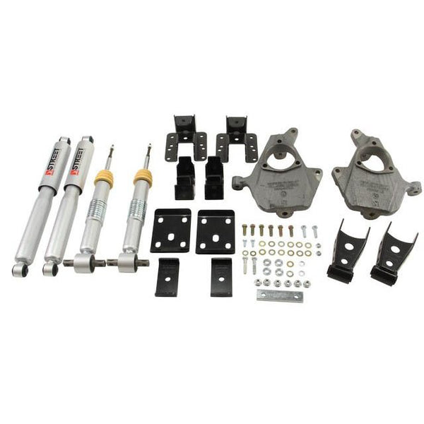 BELLTECH 986SP LOWERING KITS Front And Rear Complete Kit W/ Street Performance Shocks 2014-2015 Chevrolet Silverado/Sierra (All Cabs) 2wd 2 in. F/4 in. R Drop W/ Street Performance Shocks