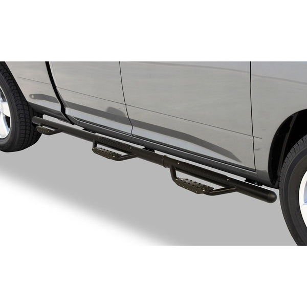 Dominator D3 Modular Wheel-to-Wheel Side Steps w Brackets - Text. Black - Diesel