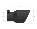 MBRP Universal Tip 4.5in OD 3in Inlet 8in Length Dual Walled Angled Exhaust Tip - Black