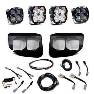 Baja Designs 20-22 Ford SD Squadron 2.0 SAE/Sport Dual Fog Pkt Kit w/Upfitter (Drv/Combo) - Clear