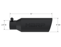 MBRP Universal Tip 4in O.D. Angled Rolled End 2.5in inlet 12in length Black
