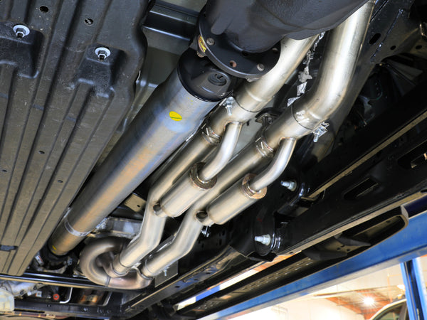 aFe 21-24 Ford F-150 Vulcan Series 3 IN to 3-1/2 IN Stainless Steel Cat-Back Exhaust System - Black