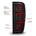 ANZO 19-23 GMC Sierra 1500/2500HD/3500HD Smoke Black Replacement Full LED Bar Tail Light