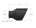MBRP 15-23 Dodge Charger 5.7L/6.2L/6.4L T304 3in ID / 5in OD Out / 8in Length Angle Cut Black Tip