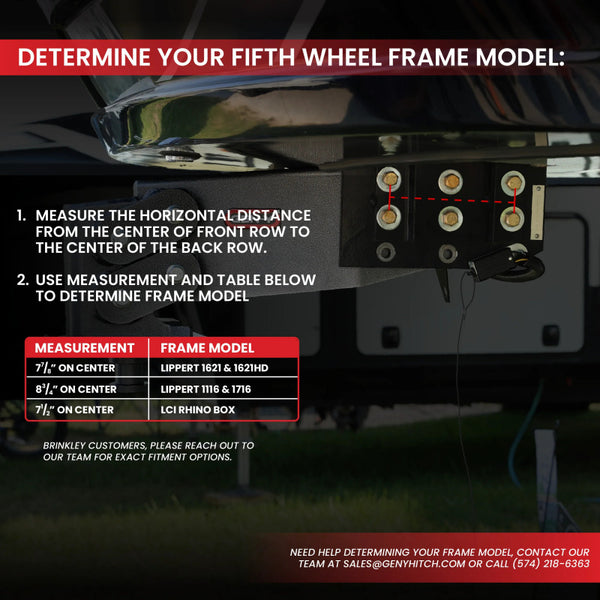 Gen-Y Nomad Static 5th Wheel to Gooseneck - 6.5K TW 30K Tow - Texture Black (1116/1621/1716 Frames)
