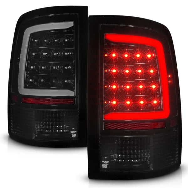 ANZO 09-18 Dodge Ram 1500 Full LED Taillights w/ Sequential Black Housing/Smoke Lens