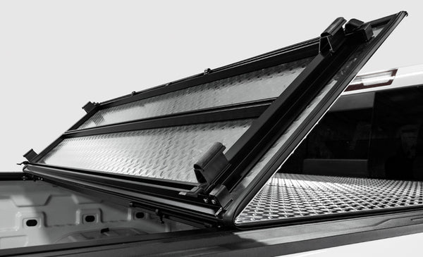 Access LOMAX Tri-Fold Cover 22-26 Toyota Tundra 5Ft./6in. Bed w/ deck rail - Matte Black