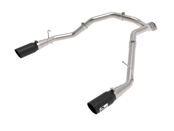 aFe Large Bore-HD 3 IN 409 Stainless Steel DPF-Back Exhaust System w/Black Tip RAM 1500 20-21 V6-3.0