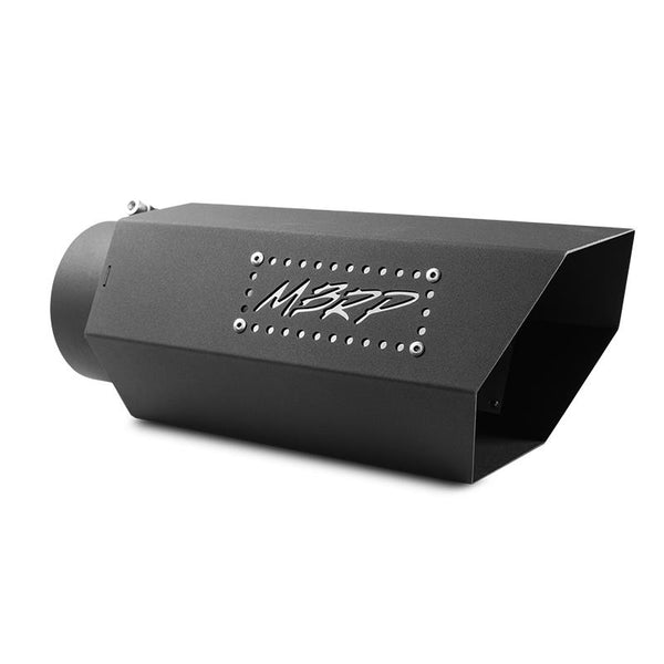 MBRP Universal Hex Tip 5in Inlet 16in Length w/ Logo - Black Coated