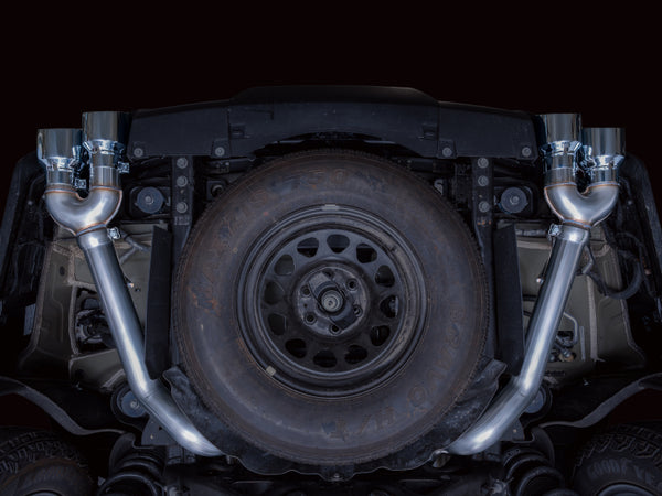 AWE Tuning 2021+ GMC Tahoe/Yukon 5.3L 0FG Split Rear Exit Catback Exhaust - Quad Chrome Silver Tips