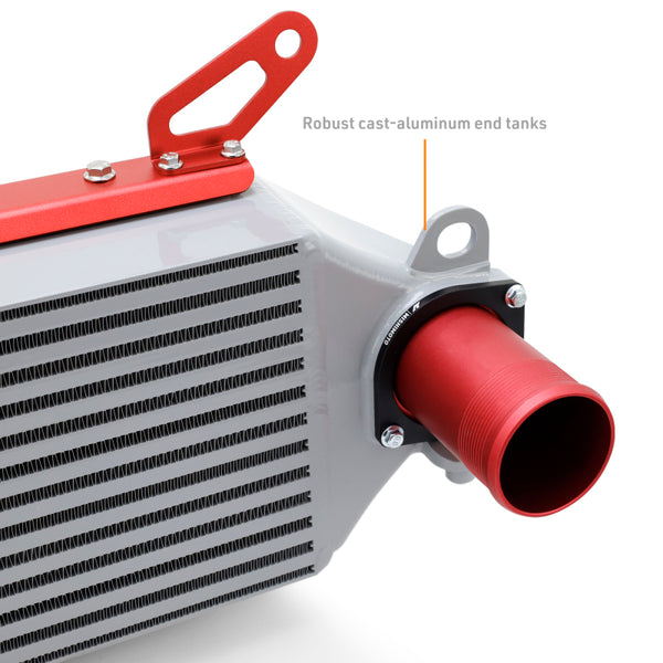 Mishimoto 2023+ Toyota GR Corolla Intercooler & Pipe Kit - Silver Cooler - Red Pipes