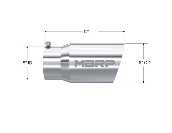 MBRP Universal Tip 6 O.D. Dual Wall Angled 5 inlet 12 length
