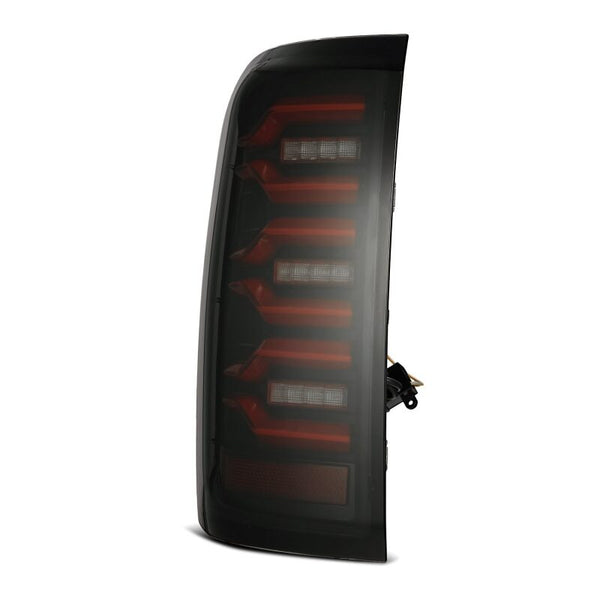 AlphaRex 14-18 Chevy Silverado 1500 Luxx-Series LED Tail Lights Black/Red w/Activ Light/Seq Signal