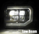 AlphaRex 07-13 GMC 1500HD NOVA LED Proj Headlights Plank - Jet Black w/Activ Light/Seq Signal/DRL