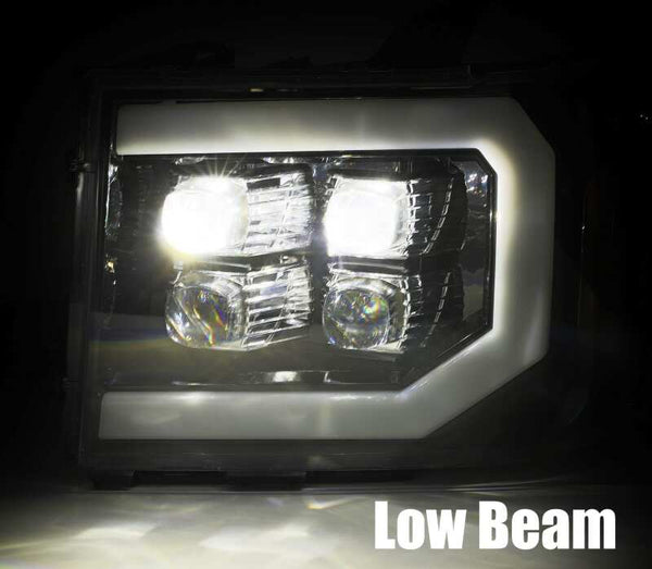 AlphaRex 07-13 GMC 1500HD NOVA LED Proj Headlight Plank Style Gloss Blk w/Activ Light/Seq Signal/DRL