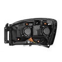 AlphaRex 06-08 Ram 1500HD NOVA LED Proj Headlights Plank Style Alpha Blk w/Seq Signal/DRL/Amber LED
