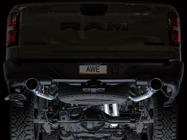 AWE Tuning 2025+ RAM 1500 3.0TT Rebel 0FG Cat-Back Exhaust w/ Chrome Silver Tips