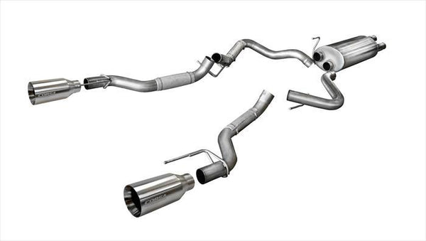 Corsa 2017-2020 Ford F-150 Raptor 3.5L Sport Cat-Back Dual Rear Exit w/ 5in Satin Polished Tip