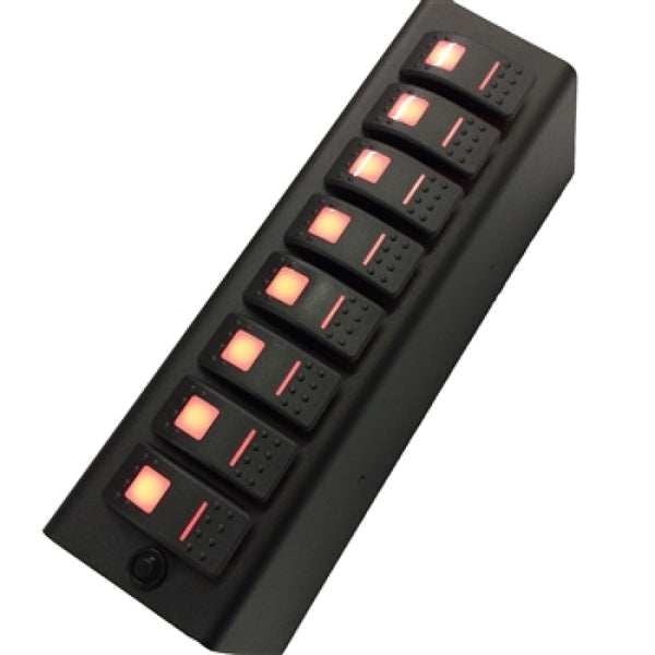 sPOD 09-18 Jeep Wrangler JK Add On Red LED 8-Switch Panel (for SourceSE)