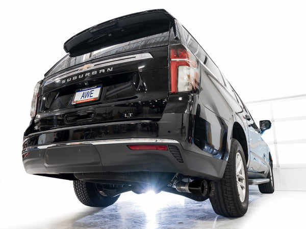 AWE Tuning 2021+ GMC Tahoe/Yukon 5.3L 0FG Side Exit Catback Exhaust - Diamond Black Tips