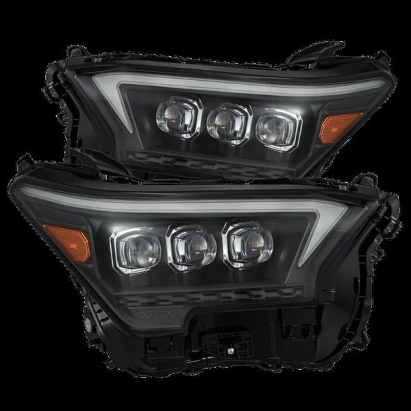 AlphaRex 2023+ Toyota Tacoma NOVA-Series LED Proj Headlights Black w/Actv Light & Seq. Sig + DRL