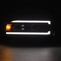 AlphaRex 94-01 RAM 1500 LUXX LED Proj Headlights Alpha-Blk w/Activ Light/Seq Signal/SB DRL