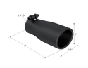 MBRP Universal Tip 2.5 O.D. Oval End 3.75 Inlet 10in length - Black Finish