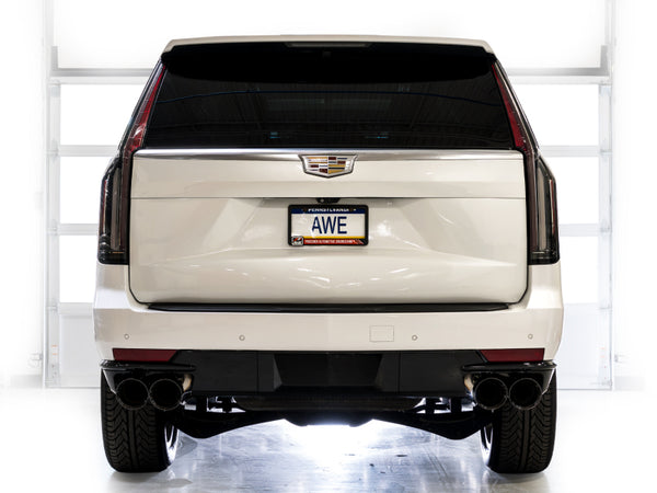 AWE Tuning 2021+ Cadillac Escalade 6.2L 0FG Dual Exit Exhaust System w/ 5in Diamond Blk Tips