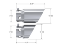 MBRP 2008 Ford F250/350/450 6.4 L 4 inlet 5 Tip Cover Set - 6 and 9 in length