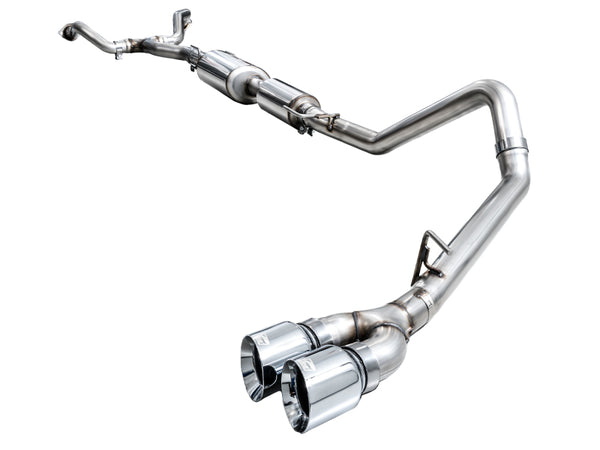 AWE Tuning 0FG Exhaust for 3rd Gen Toyota Tundra - Dual Chrome Silver Tips