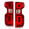 ANZO 19-21 Chevy Silverado Work Truck Full LED Taillights Chrome Housing Red Lens G2(w/C light Bars)