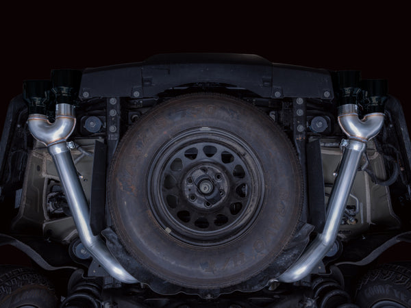 AWE Tuning 2021+ GMC Suburban/Yukon XL 5.3L 0FG Split Rear Exit Catback - Quad Diamond Blk Tips