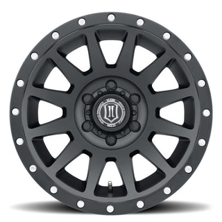 ICON Compression 17x8.5 6x5.5 0mm Offset 4.75in BS 106.1mm Bore Satin Black Wheel