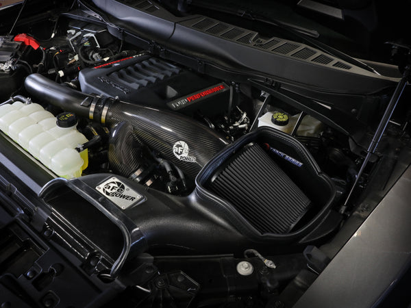 aFe 21-24 Ford F150 Raptor Track Series Carbon Fiber Cold Air Intake System w/ Black Pro 5R Filter