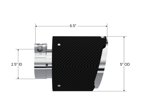 MBRP Universal Carbon Fiber Tip 2.5in ID / 5in OD Out / 6.5in Length Angle Cut Dual Wall