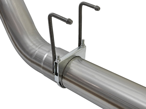 aFe Large Bore-HD 5in DPF Back 409 SS Exhaust System w/Black Tip 2017 Ford Diesel Trucks V8 6.7L(td)