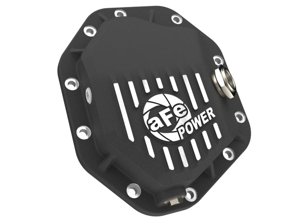 aFe 19-25 GM Trucks Front Diff Cover - Black w/ Machined Fins