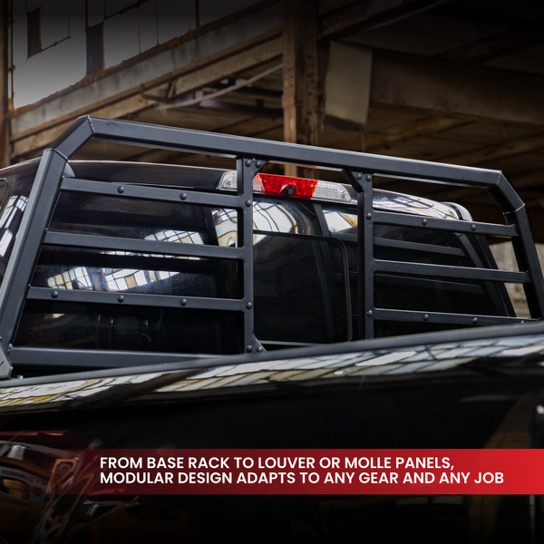 Gen-Y 20+ GMC GM 2500/3500 Defender Headache Rack/ 3-Molle Panels - Black