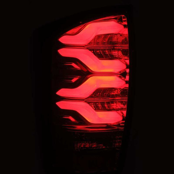 AlphaRex 16-21 Toyota Tacoma LUXX LED Taillights Blk/Red w/Activ Light/Seq Signal