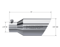 MBRP Universal Tip 4.5 O.D. Dual Walled Angled Rolled End 2.5 Inlet 12in Length - T304
