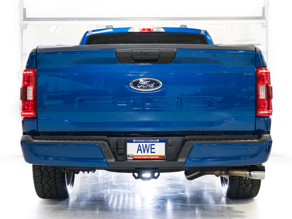AWE Tuning 21-25 Ford F150 (14th Gen Reg Cab) Cat-Back Exhaust - 4.5in Dual Side Exit Chrome Tips