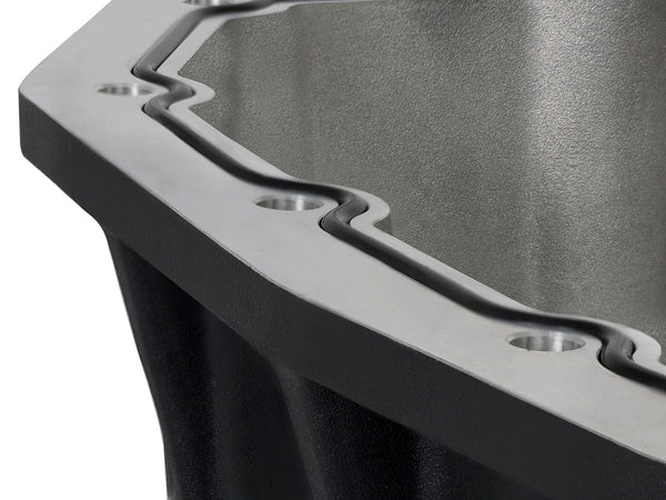 aFe Pro Series Engine Oil Pan Black w/Machined Fins; 11-16 Ford Powerstroke V8-6.7L (td)