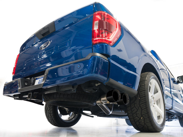 AWE 21-25 Ford F150 (14th Gen Reg Cab) Cat-Back Exhaust - 4.5in Dual Side Exit Diamond Black Tips