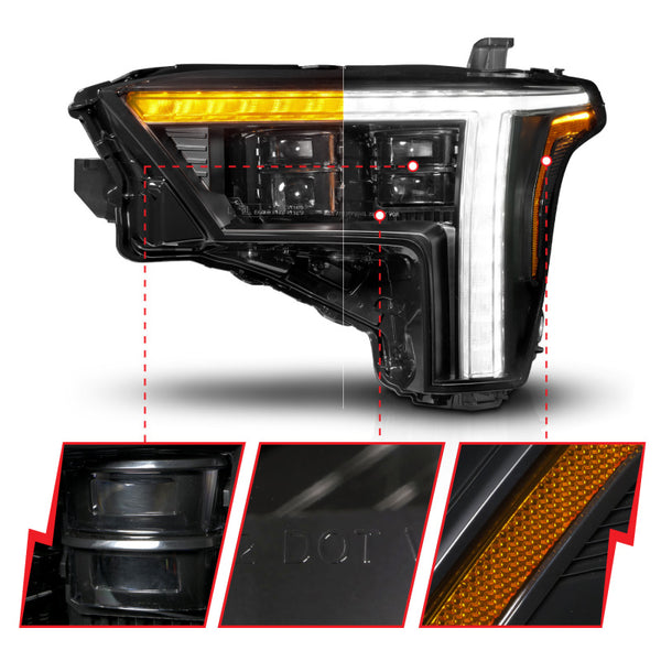 ANZO 22-24 Toyota Tundra (w/Factory LED Refl.) Z-Series Full LED Proj Headlights - Driver Side ONLY